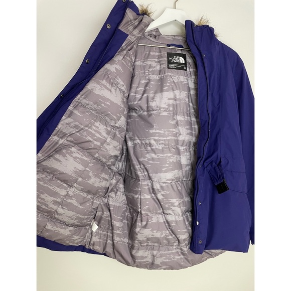 The North Face Dunagiri Belted Down Jacket Parka Hyvent Purple Size XL - Picture 4 of 6
